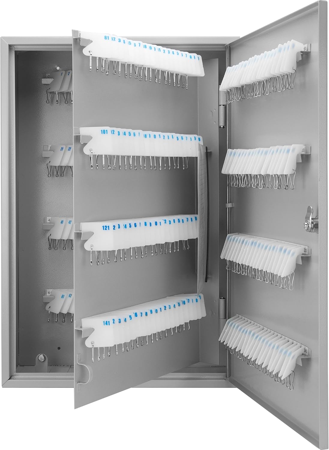 Barska 240 Position Key Cabinet with Numbered Hooks – Wall Mount Steel Key Organizer Safe with Index Log, White Key Tags & Lockable Door for Office or Business