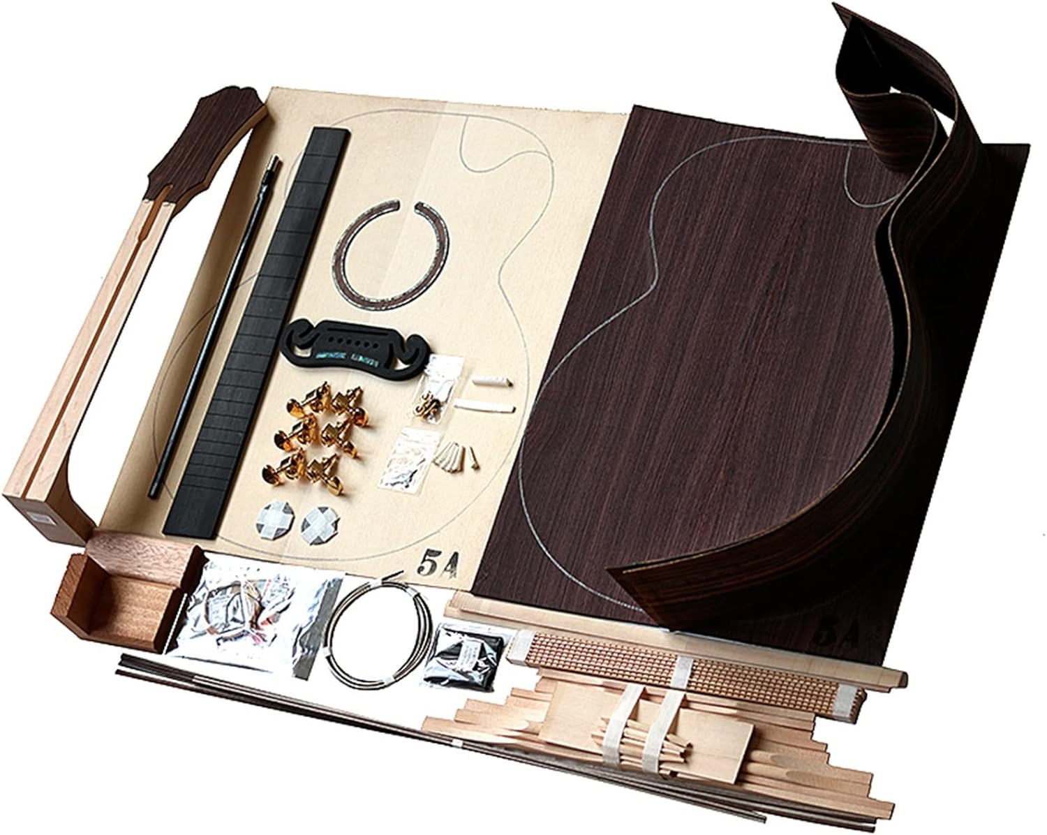 43 Inch 42 Inch Full Single Folk Guitar Accessories Making Material Set Combination Rosewood Guitar Unfinished Guitar Body (Color : 4)