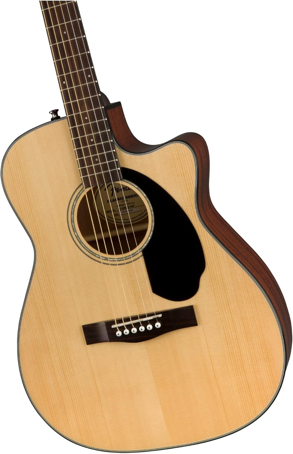 Fender CC-60SCE Concert Cutaway Acoustic Guitar, with 2-Year Warranty, Natural