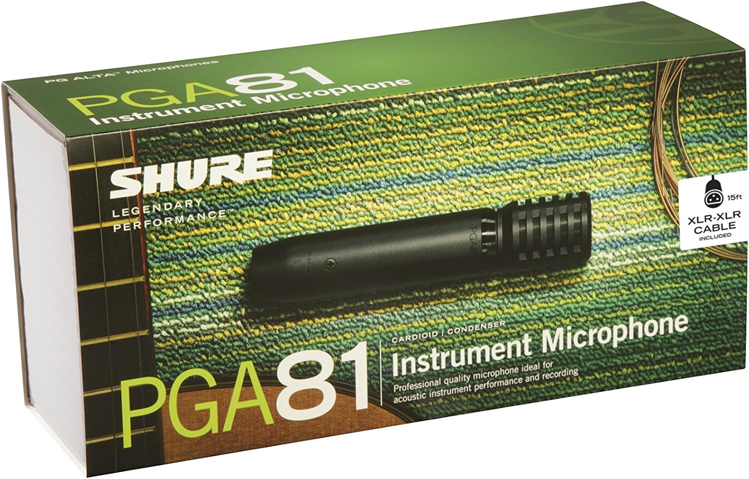 Shure PGA81 Condenser Microphone - with Cardioid Pick-up Pattern,Condenser Instrument Microphone, No Cable (PGA81-LC)