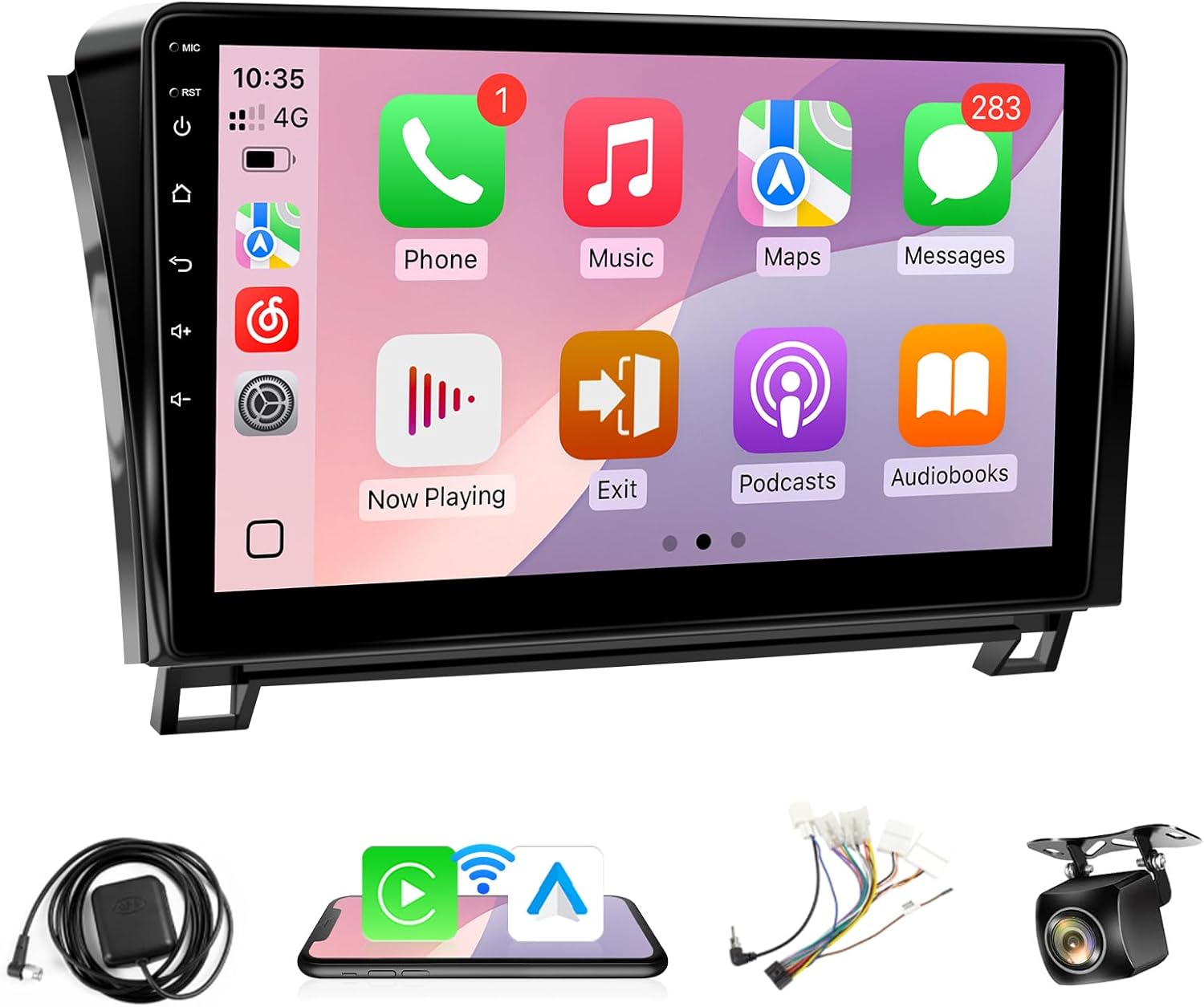 Android Car Radio for Toyota Tundra 2007-2013 Toyota Sequoia 2008-2018, 10.1inch IPS Screen Stereo, Wireless Carplay Android Auto Bluetooth GPS WiFi FM (Model C Fit Large Scrren/not Fit for J.B.L)