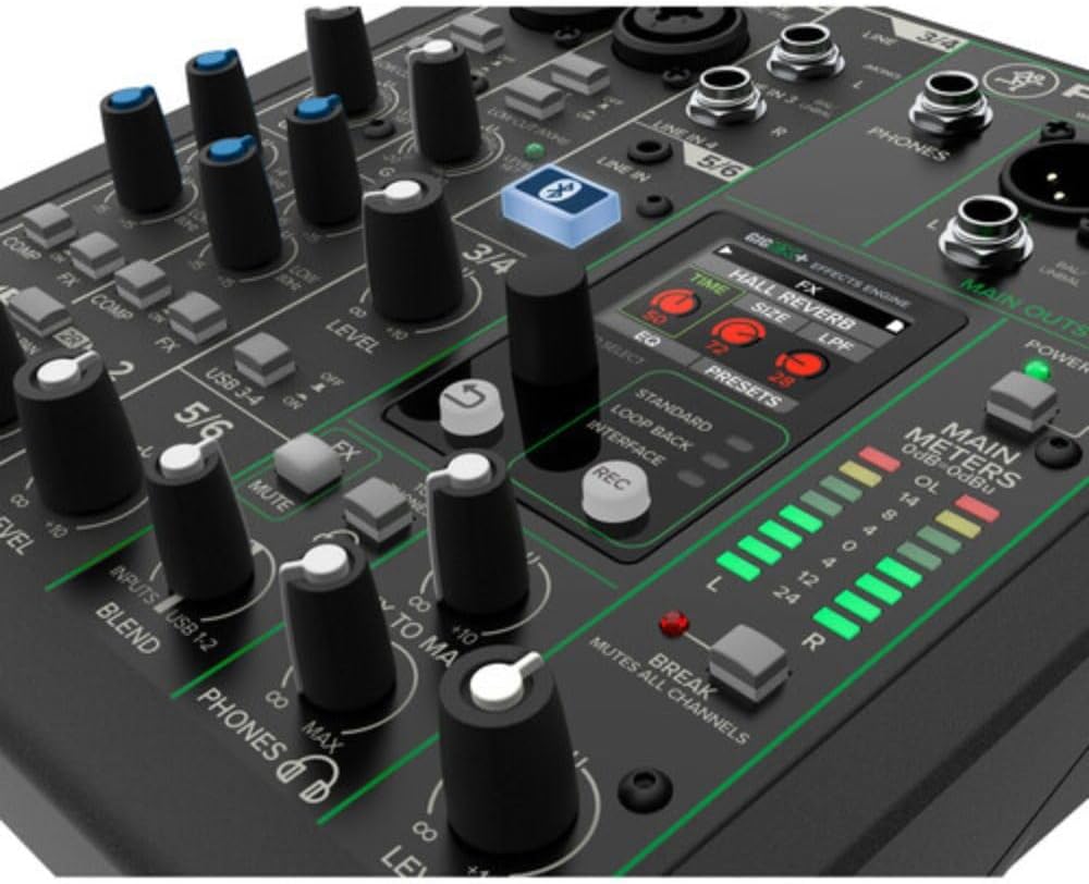 Mackie ProFX6v3+ 6-Channel Analog Mixer with Built-In FX, USB Recording, and Bluetooth Bundle with G-MIXERBAG-1212 Padded Nylon Mixer Bag and Stereo Breakout Cable 10'