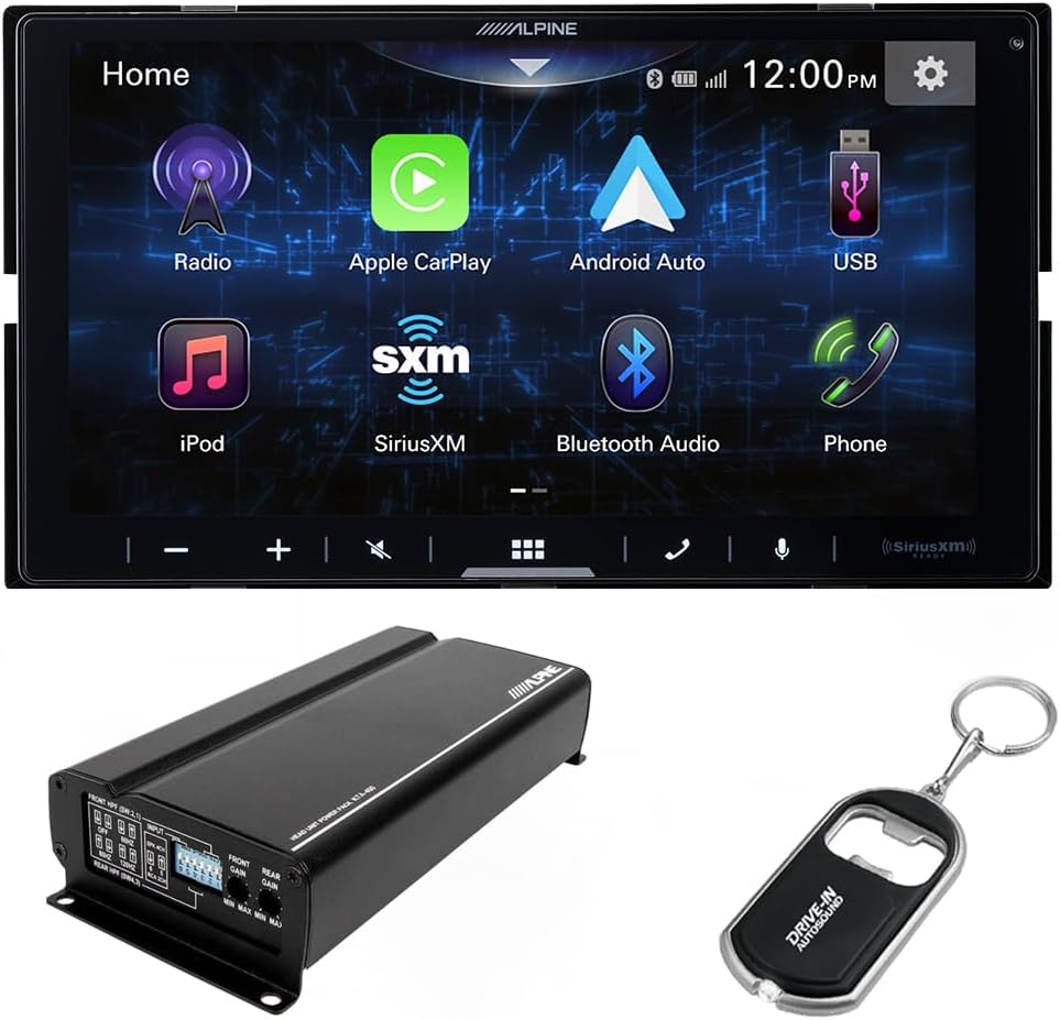 Alpine iLX-W670 7” Shallow-Chassis Digital Multimedia Receiver with KTA-450 4-Channel Power Pack Amplifier