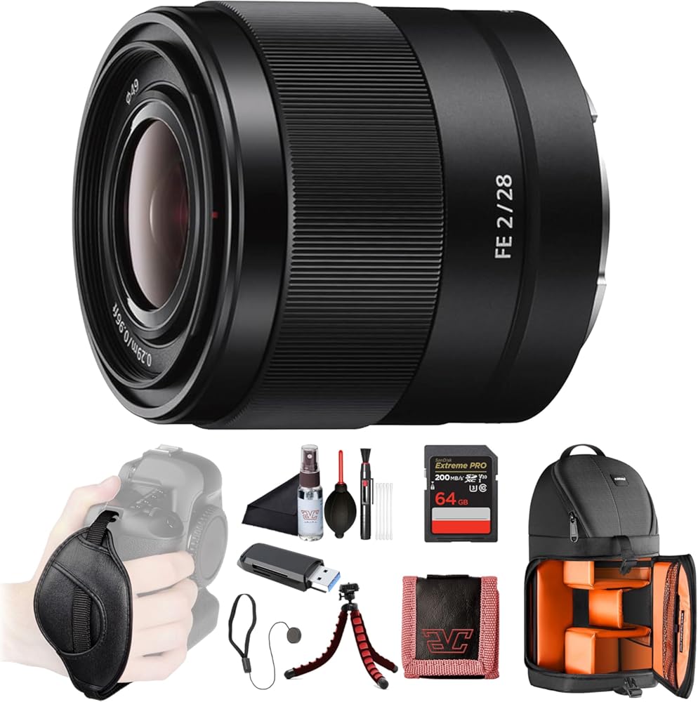 Sony FE PZ 28–135mm F4 G OSS Power Zoom Lens (SELP28135G) – Full-Frame E-Mount | Constant F4 Aperture | Backpack, 64GB Card, Flex Tripod, Memory Card Wallet, Cap Keeper, Cleaning Kit and More