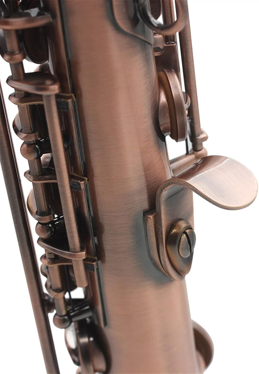 Sax Beginners Kit Red Bronze Straight Bb Saxophone Lacquered Gold Carve Pattern Woodwind Instrument with Case Reed Cleaning Brush Cloth Wind Instrument