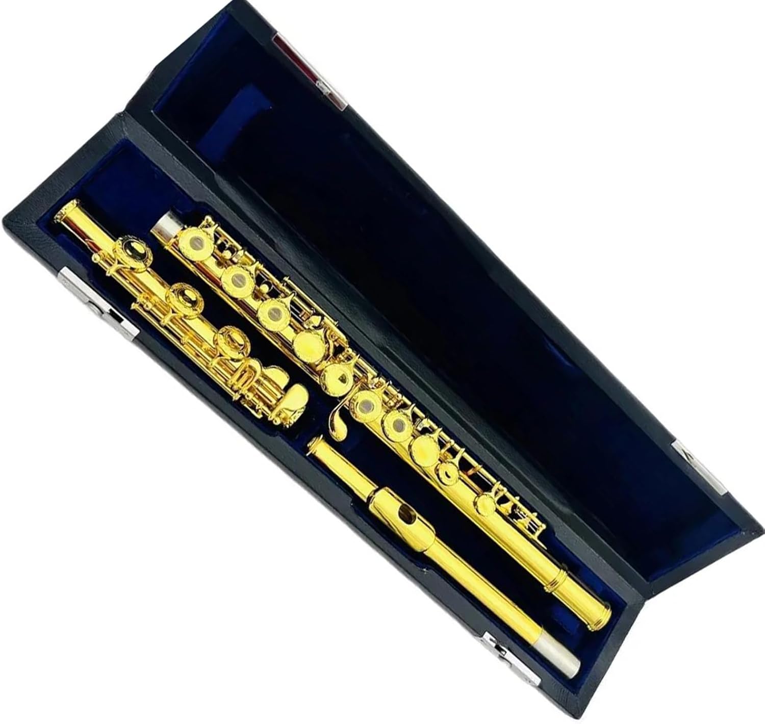 Flute In C 17 Hole Open Key Gold Plated Carved Keys Woodwind Instrument With Box