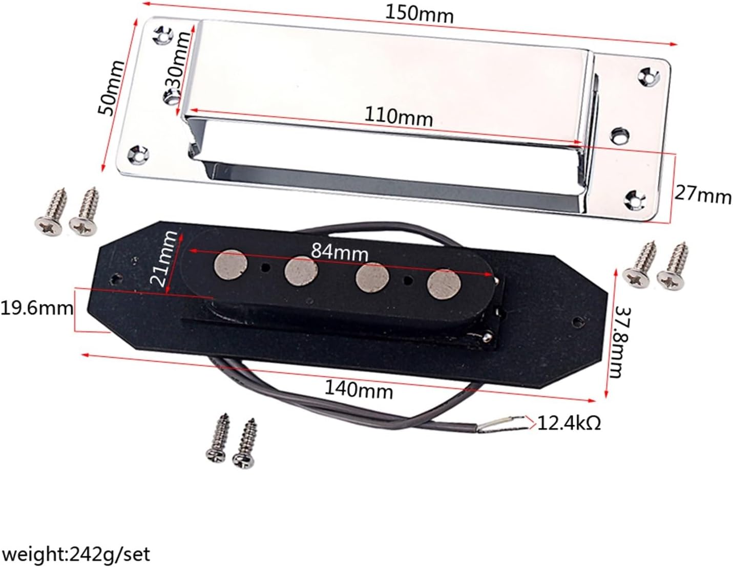 4 Strings Electric Bass Alnico 5 Pickup for Four Strings Bass Guitar Accessories Guitar Pickup Electric Guitar Pickups Set