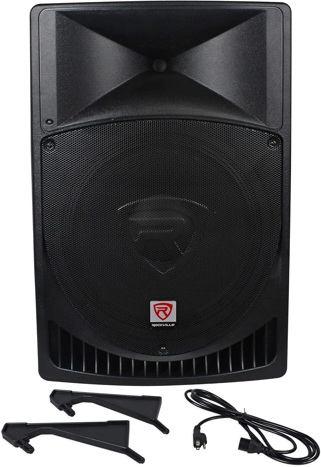 Rockville RPG15 Power Gig Pair 15-in Powered Active DJ PA Speakers 1000-Watt Peak/250-Watt RMS Each 2-Way Flyable M8 Threading 35Hz-20kHz 2-Piece