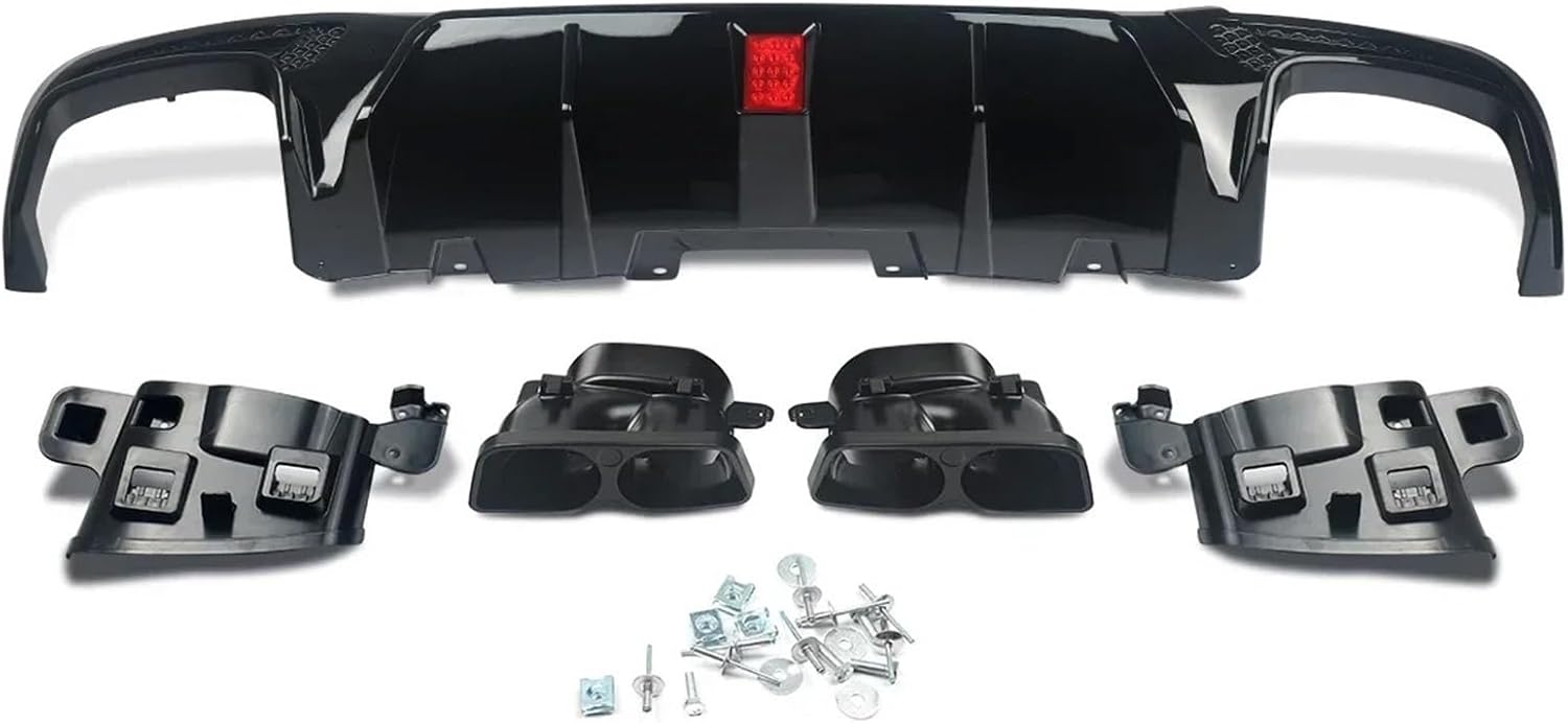 Gloss Black Rear Diffuser W/Tips Black Compatible for Mercedes Benz GLE Class W166 X166 GLE400 GLE350 AMG-Line ABS CAR Accessories