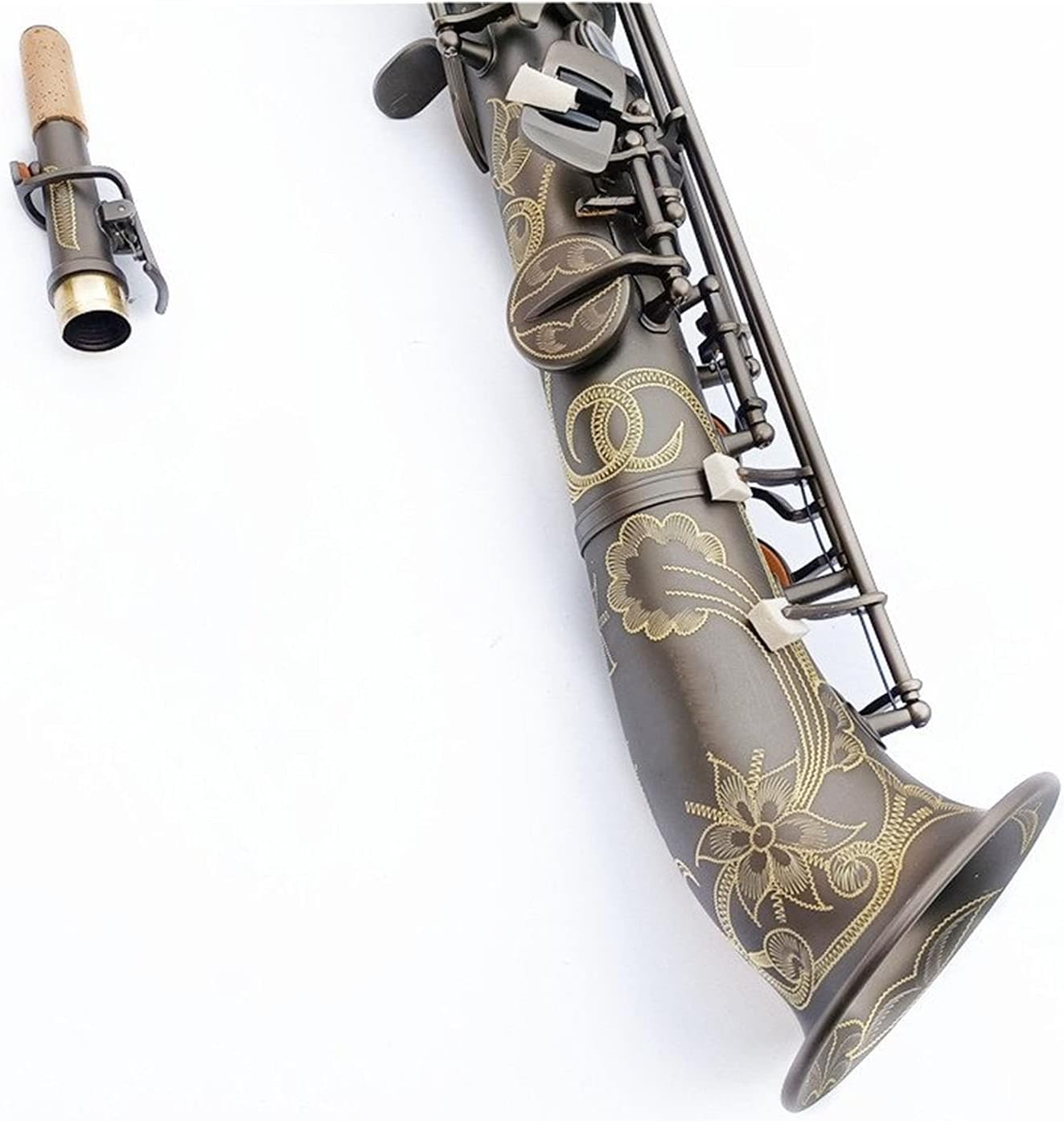 Soprano Saxophone Matte Black Lacquer B Flat Soprano Sax with Case Mouthpiece Reeds Neck Student Saxophone