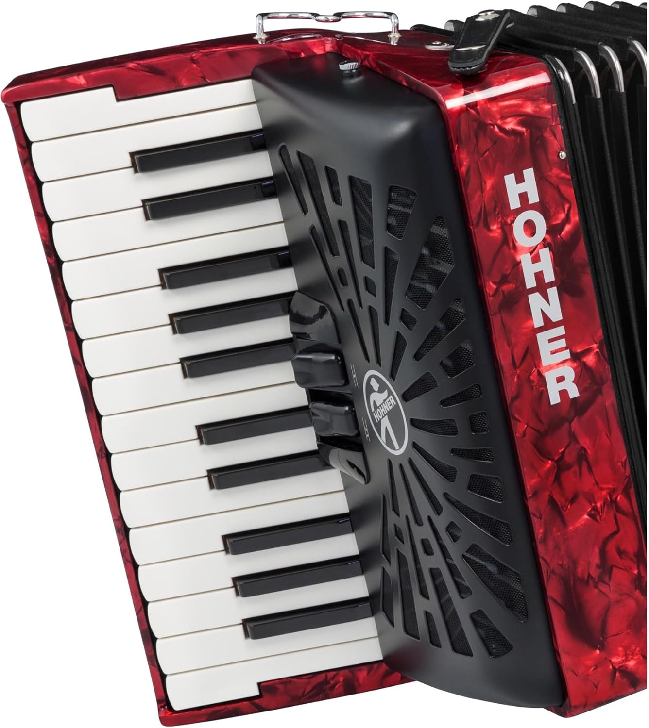 Hohner Bravo II 48 Chromatic Piano Key Accordion (Red)