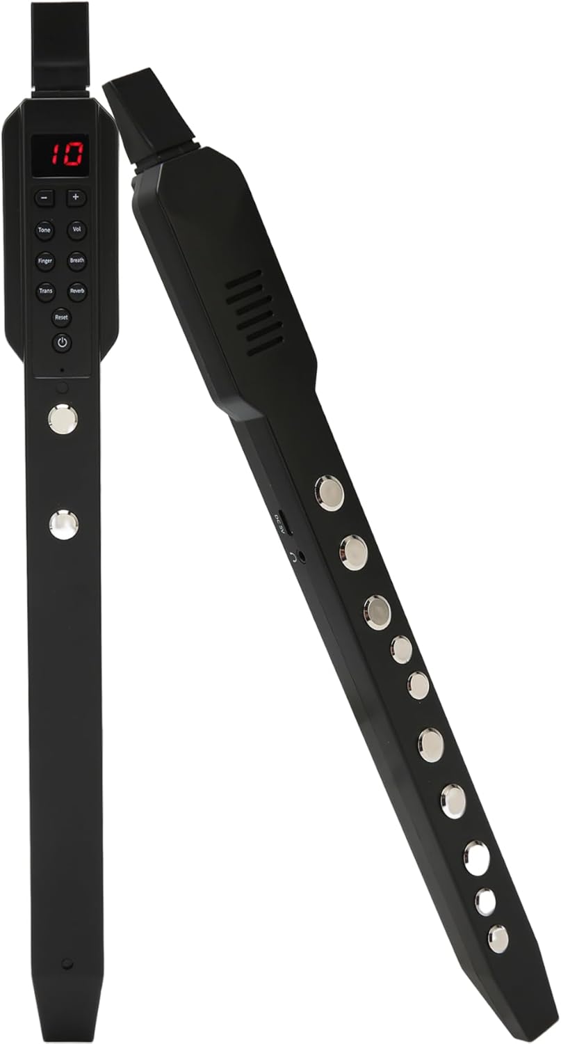 Rechargeable Electronic Wind Instrument Universal, 10 Types of Instrumens & 12 Accompaniments Electronic Saxophone with Digital Screen, 4H Working Time/HiFi Speaker/MIDI Connectivity