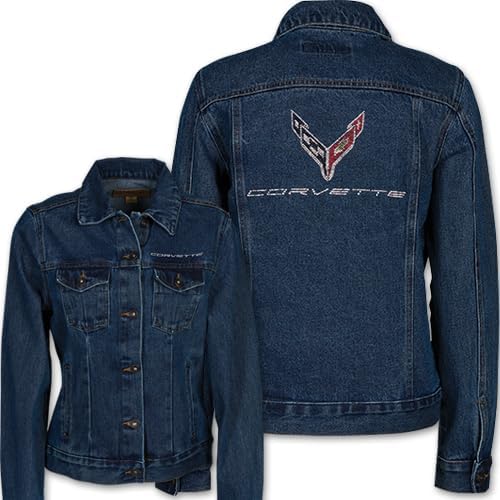 SR1 Performance C8 Corvette Jeweled Denim Jacket - Women's - Officially Licensed by GM