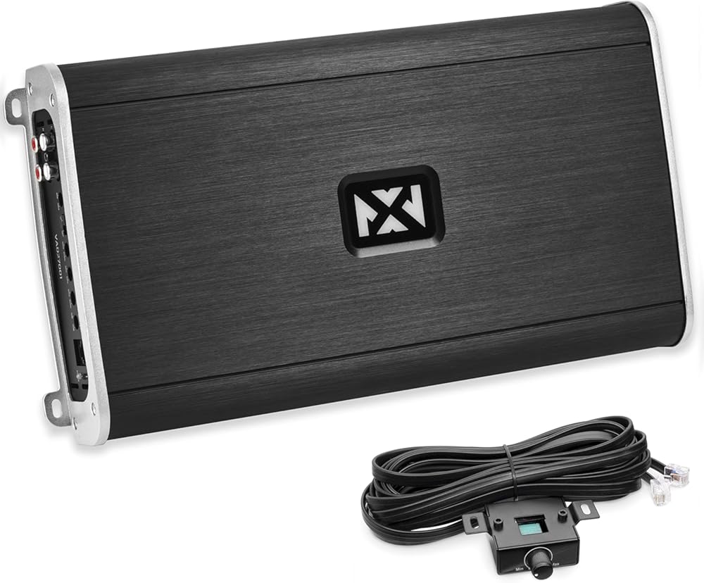 NVX VAD27001 Monoblock 1-Ch Class D Amplifier 5400W Max, 2700W RMS High Power, 1/2/4-ohm Stable, Low Pass X-Over, Bass Boost, Remote Subwoofer Bass Knob, for Car/Truck/Marine/UTV/Motorcycle