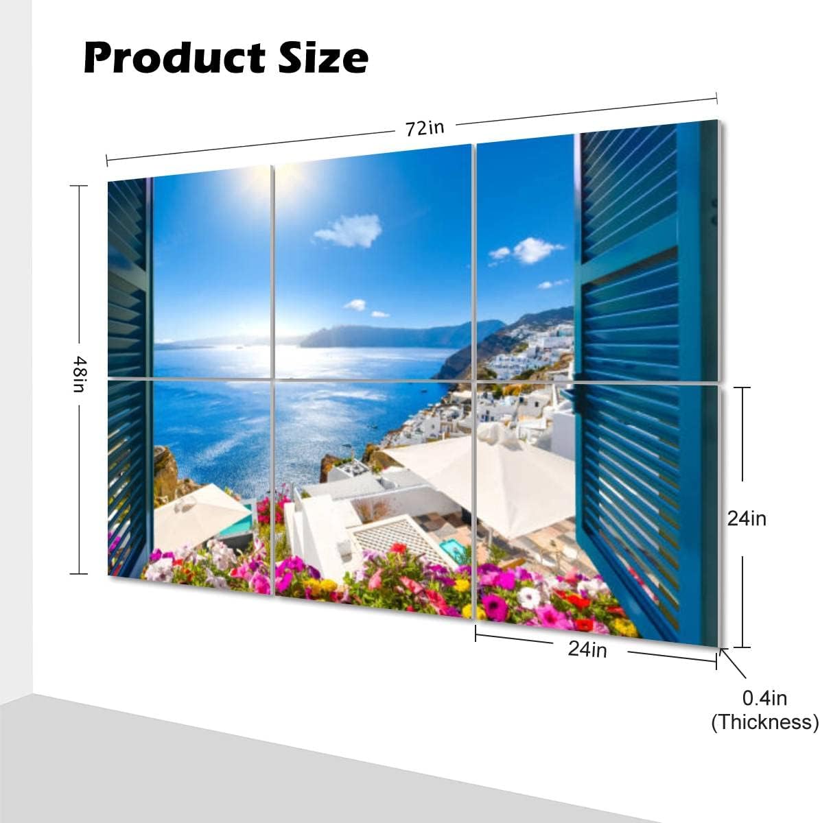 6 Pack Art Acoustic Panels Window View Flowers Soundproof Wall Panels Padding Decorative Sound Absorbing Panels 72