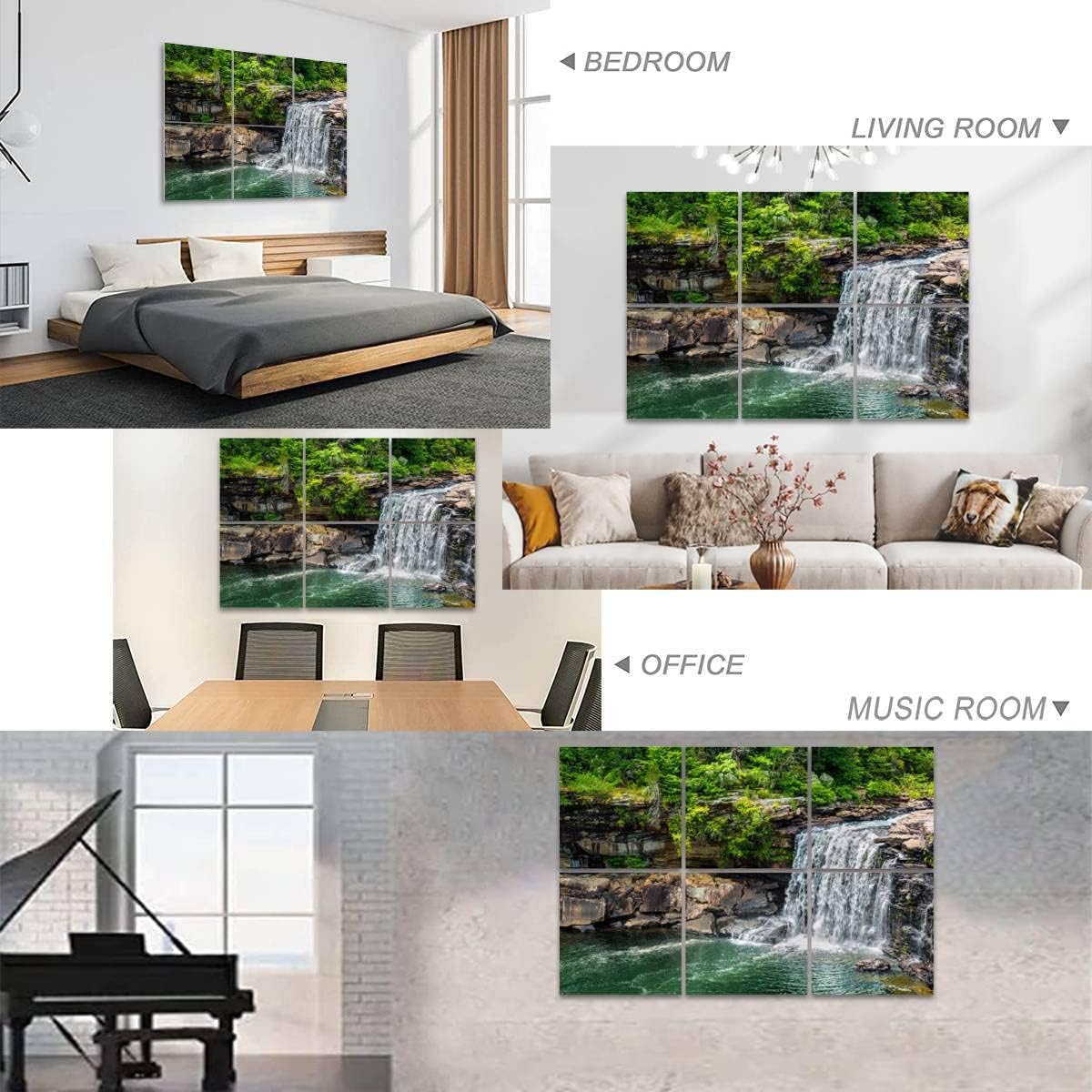 6 Pack Art Acoustic Panels Waterfall at Little River National Preserve A Soundproof Wall Panels Padding Decorative Sound Absorbing Panels 72