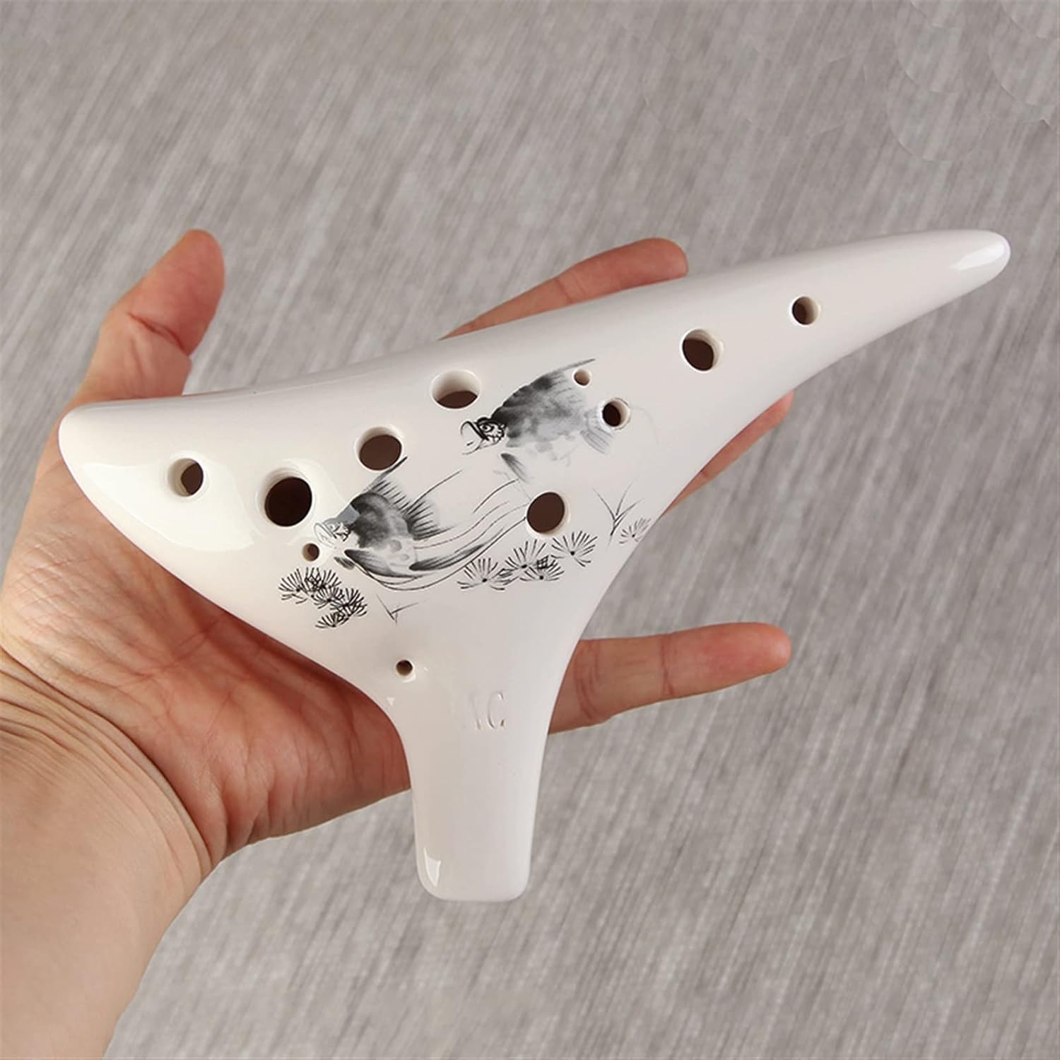 TSTS 12 Holes Alto C White Flower Ocarina Music Instruments Chinese Woodwind Instrument Easy to Learn Children Ocarina (Color : 03)