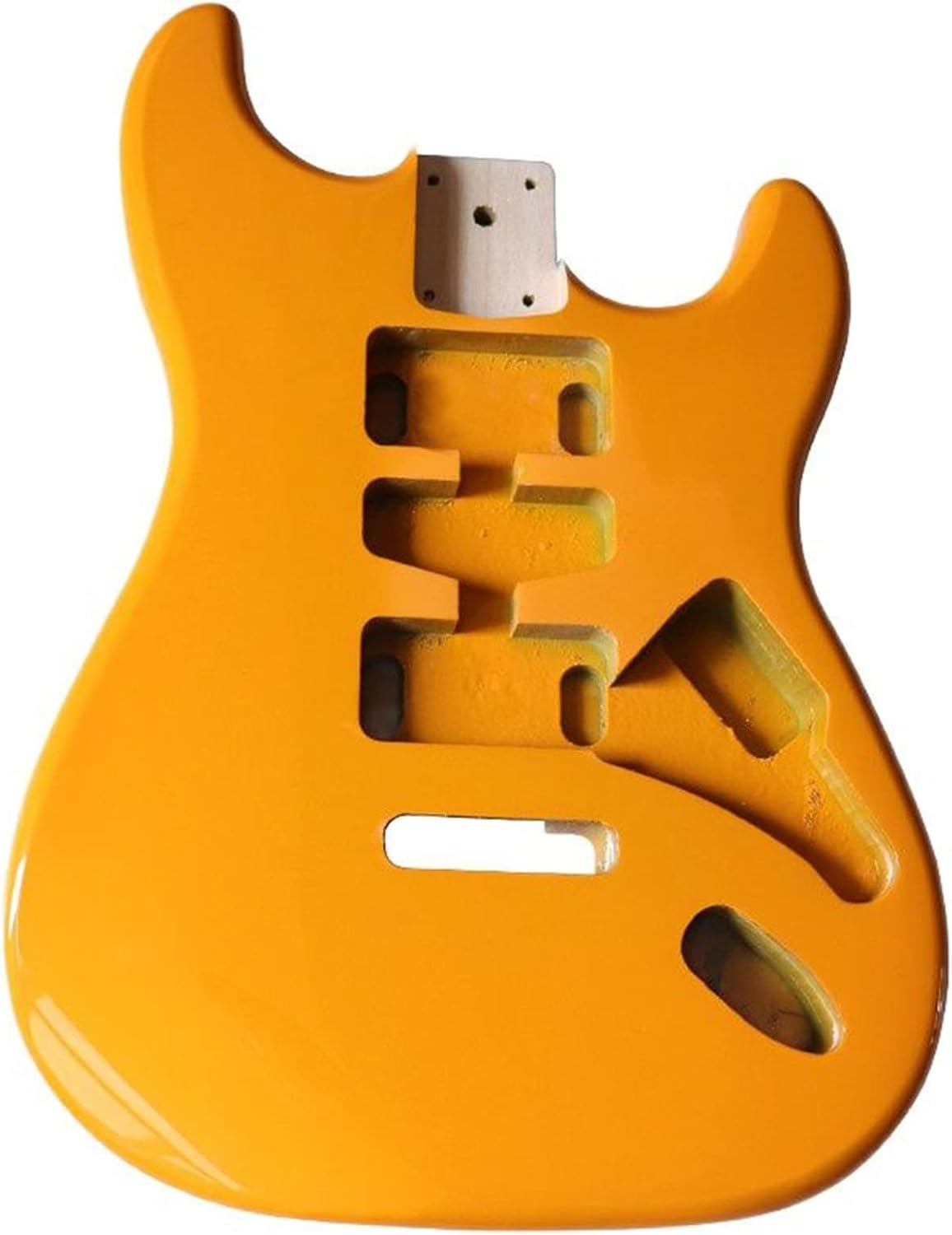 FLFL Poplar Wood Guitar Body Yellow Guitar Barrel High Gloss Finish Wood Body Electric Guitar Parts Accessories Unfinished Guitar Kit