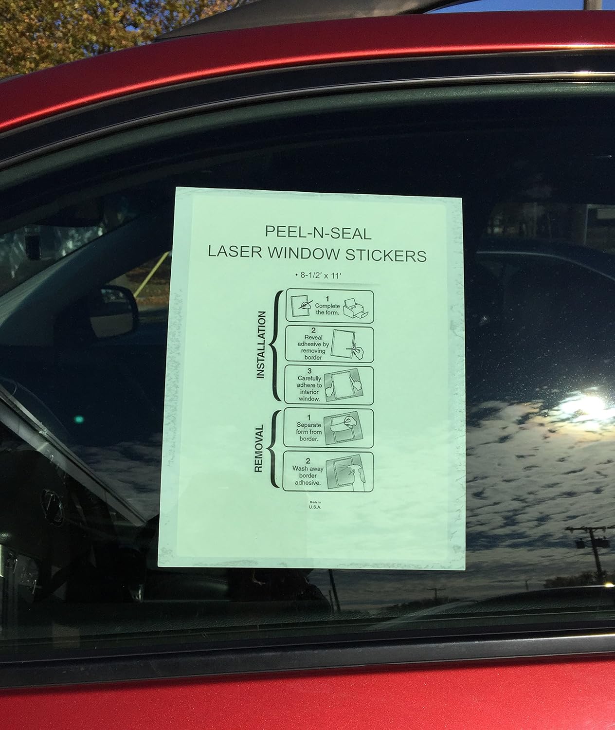 Plain White Addendum Car Window Stickers with Adhesive (Blank) (8.5 inches x 11 inches) (#8511) (P7) 500 Qty. (2 Packs of 250 Qty.)