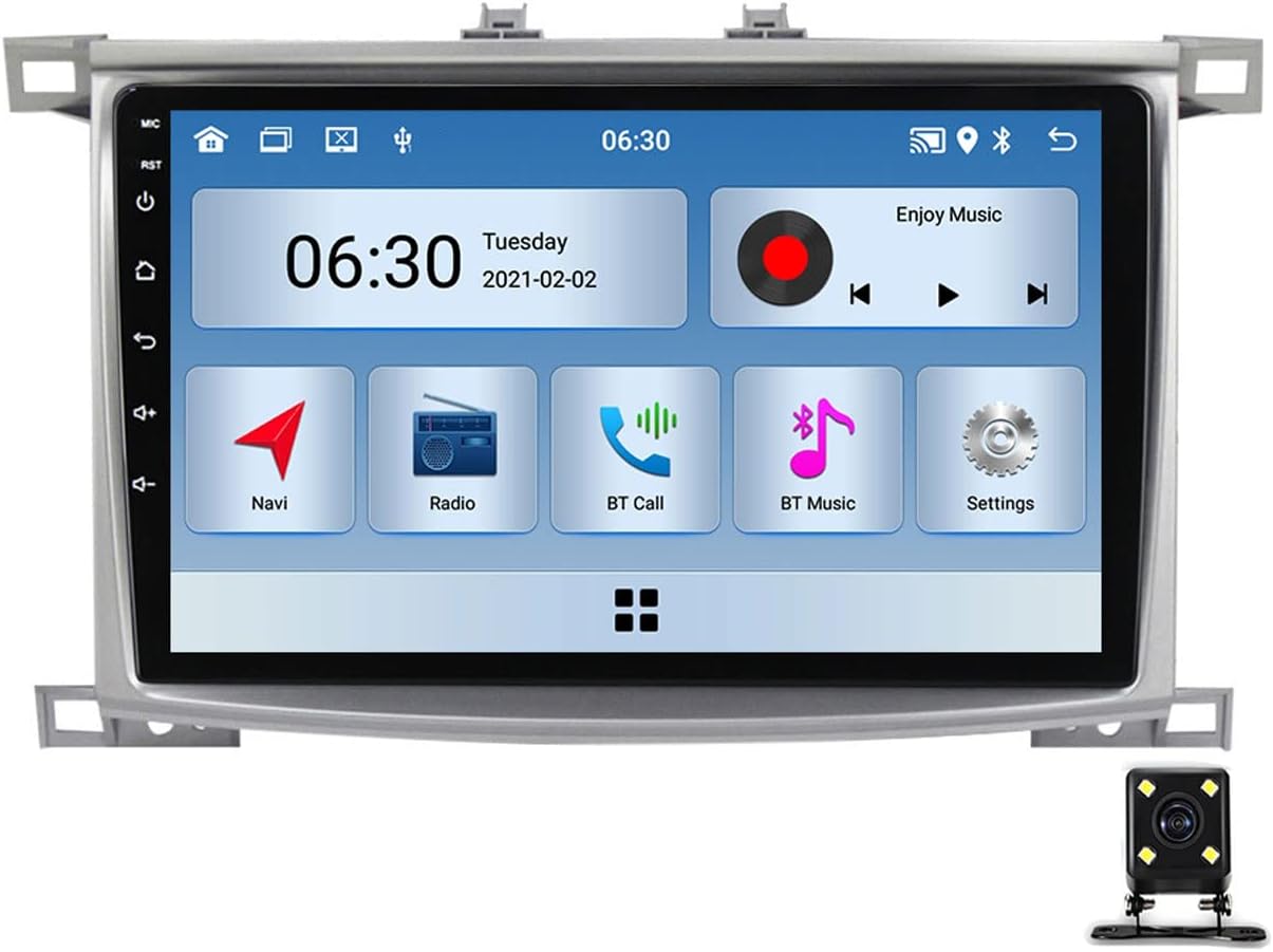 Double Din Car Stereo for Toyota Land Cruiser LC 100 2002~2007 Compatible with Carplay/Auto/Mirror Link, 9 Inch Touchscreen with Bluetooth MP5 Player, Backup Camera, FM Car Radio