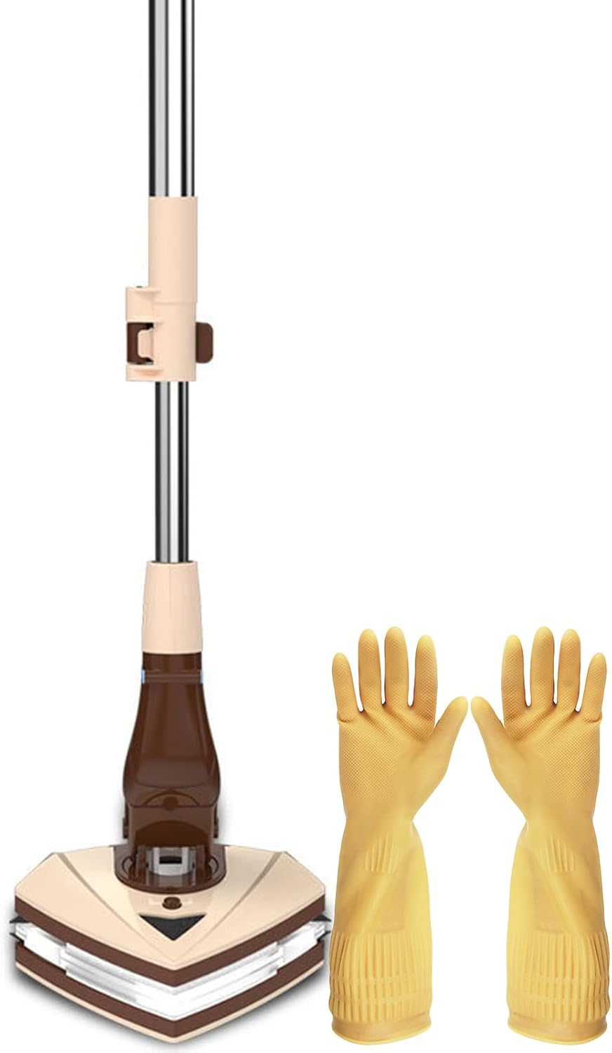 Double-Side Magnetic Glass Cleaner with 360 Degree Rotation Head and Extension Pole Home Cleaning Wiper for High-Rise Windows 5-35cm