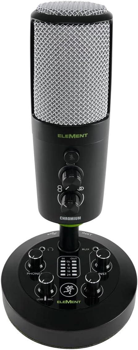 Mackie EM-Series, Premium USB Condenser Microphone with Built-in 2-Channel Mixer (EM-Chromium)