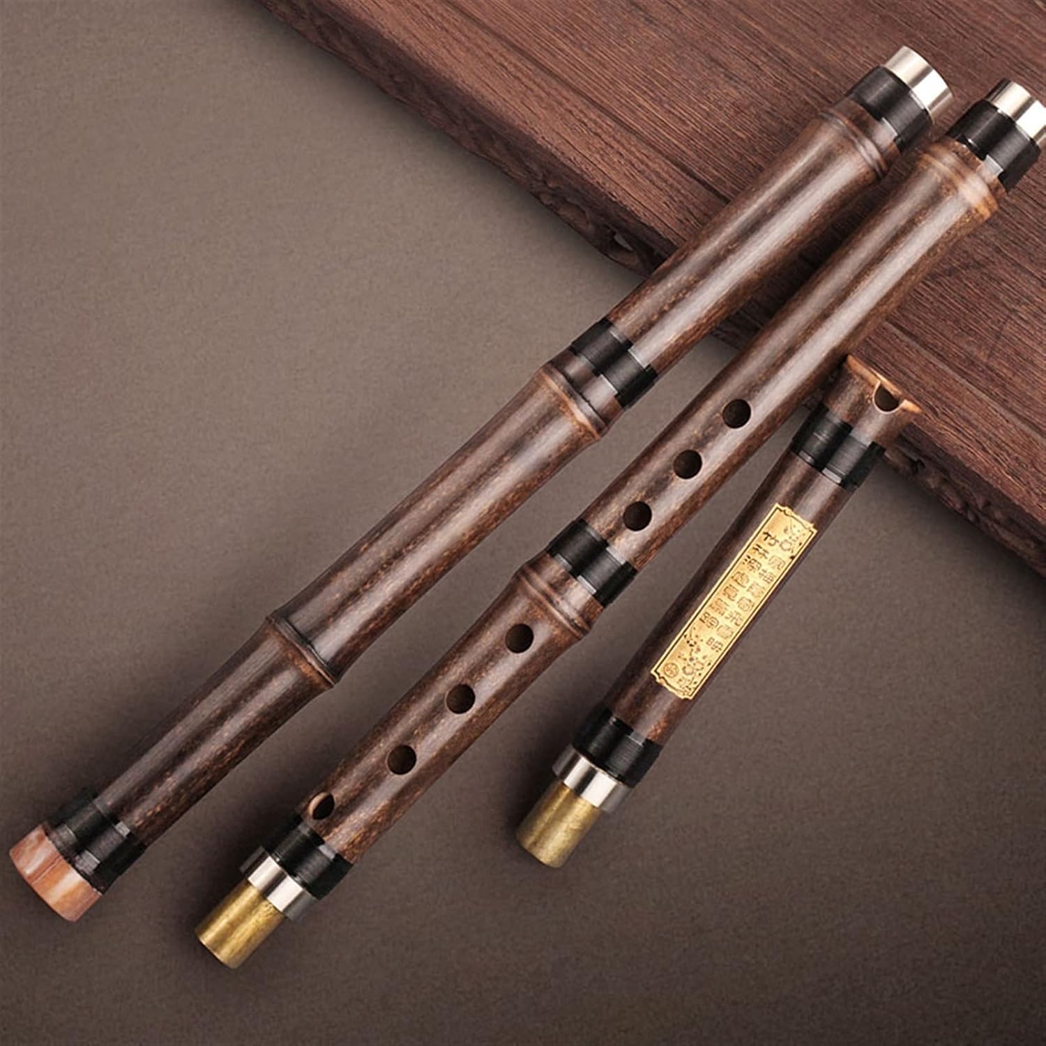 Chinese Bamboo Flute Three-Section F/G Tone Purple Bamboo Hole Flute Woodwind Instrument Beginner 8-Hole Bamboo Flute (Color : F)