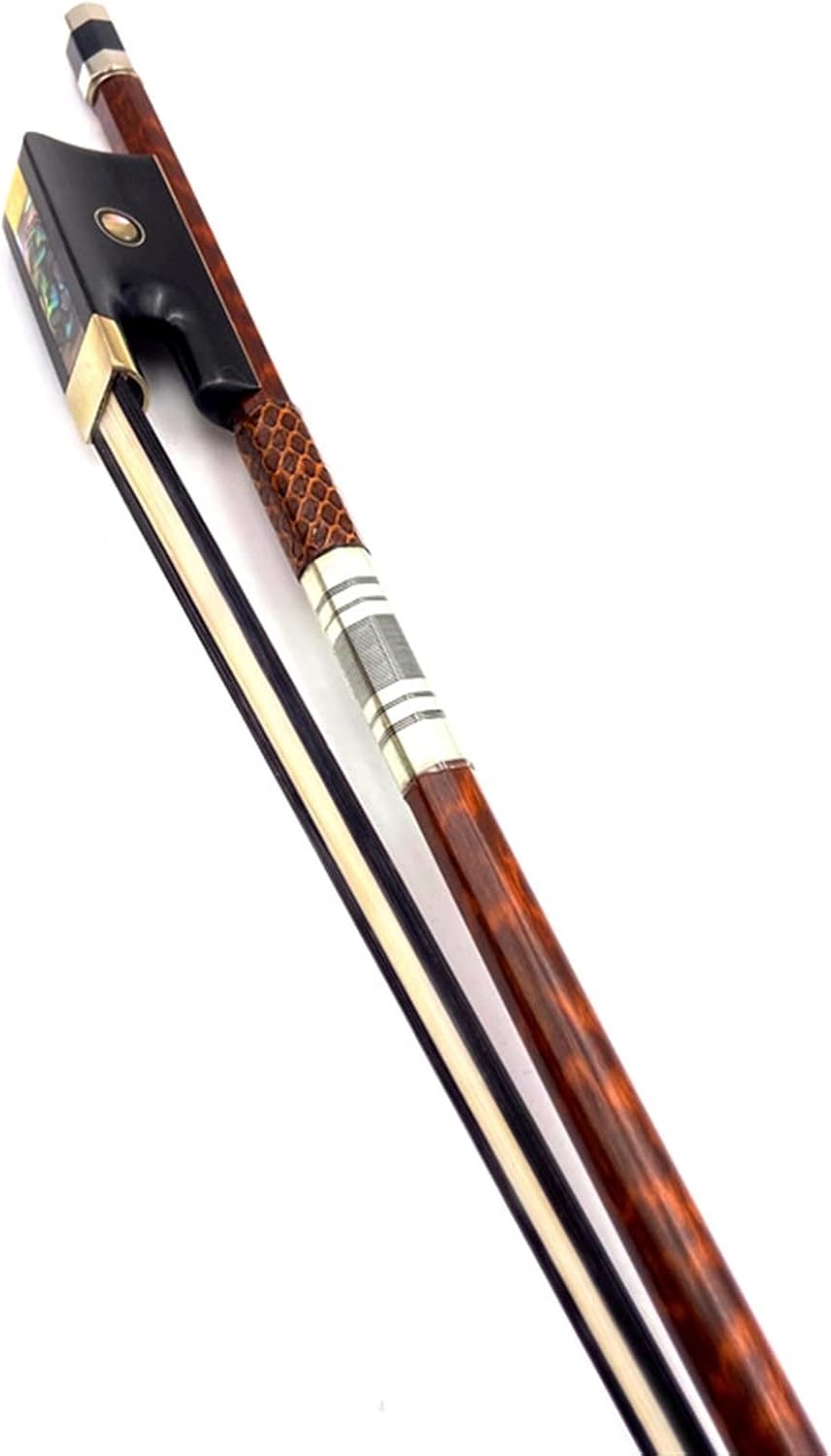 TSTS 1pcs Strong Snakewood Upright Double Bass Bow Bass Bow, White/Black Horsehair Horsetail Full Size Violin Bow
