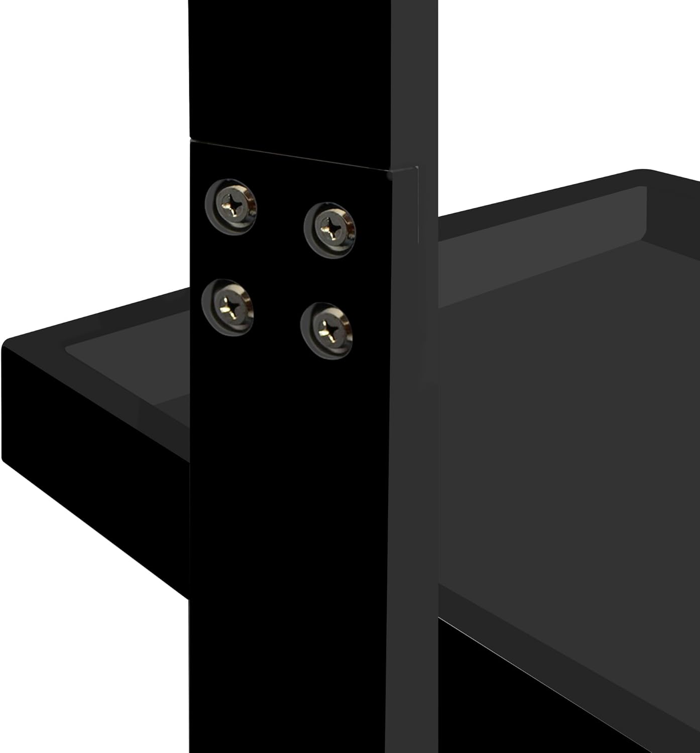 eHemco Modern 5 Tier Leaning Wall Ladder Bookshelf Organizer, Storage Rack, 70 Inches, Black