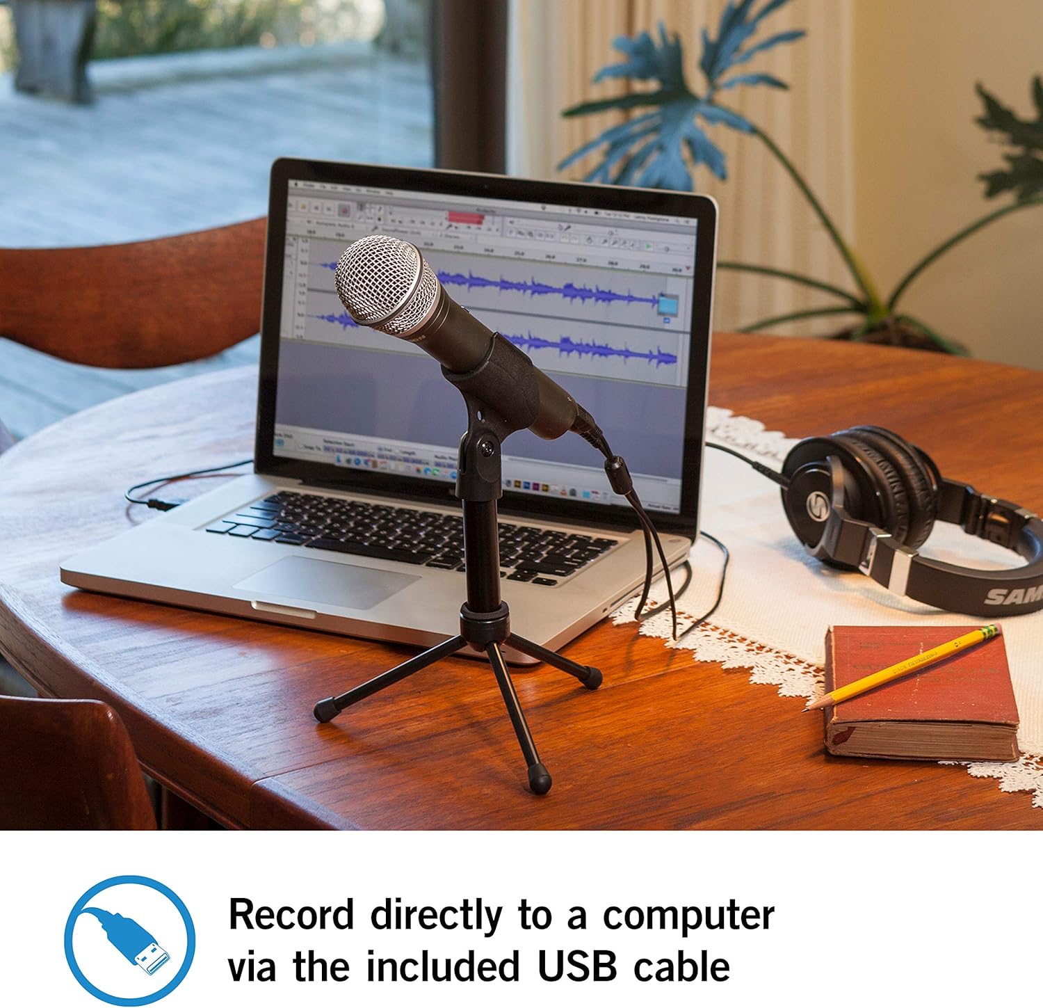 Samson Technologies Q2U USB/XLR Dynamic Microphone Recording and Podcasting Pack (Includes Mic Clip, Desktop Stand, Windscreen and Cables), silver (Renewed)