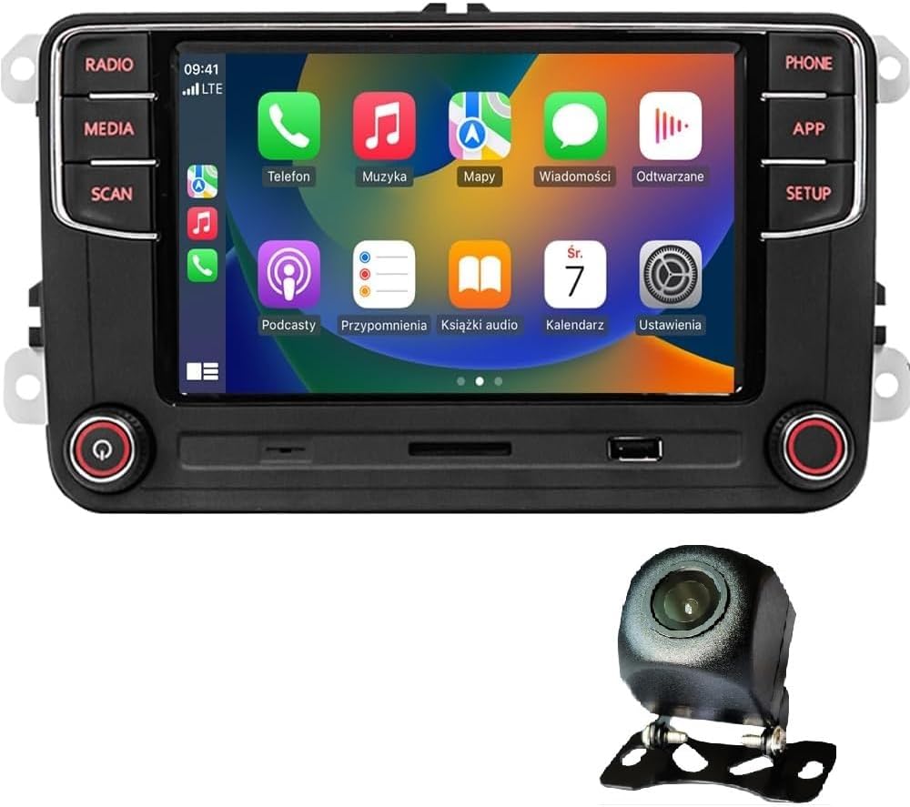 SCUMAXCON Car Stereo RCD360S RCD330 Carplay Bluetooth USB SD FM/AM Car Radio with Camera for VW Jetta Golf MK5 MK6 Passat CC EOS Tiguan