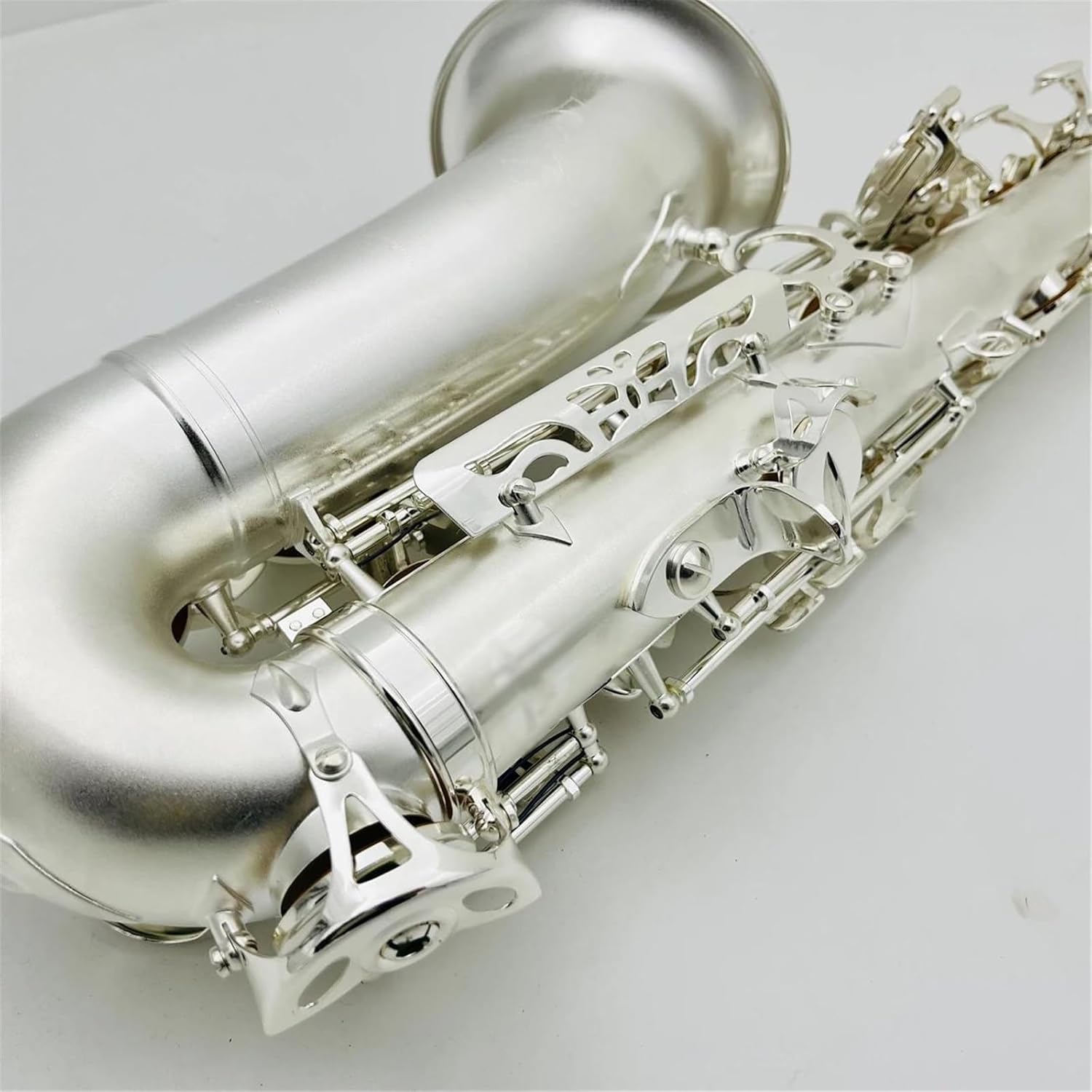 Beginner saxophone Alto Saxophone Eb Tune Silver Plated Woodwind Instruments With Case Accessories (Color : High-end bag)