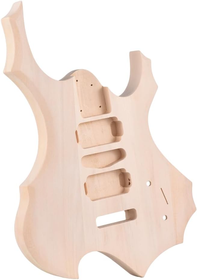 body,HUIOP guitar body unfinished,DIY Electric Guitar Unfinished Body Guitar Barrel Blank Wooden Guitar Body Replacement Parts