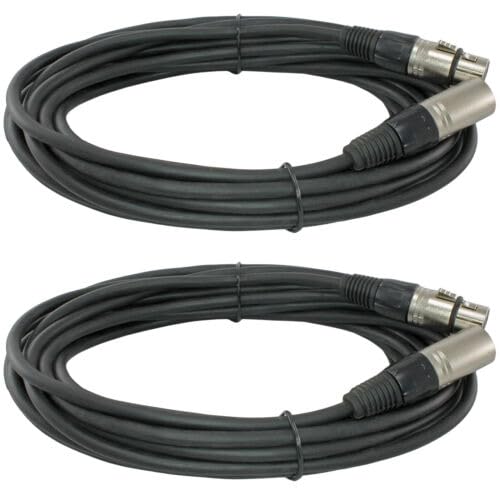 Updated 2Pcs 50 ft XLR Male to Female Shielded Powered Speaker Audio Cable Microphone Cord Professional, Flexible and Noise Free by Oneday Tower