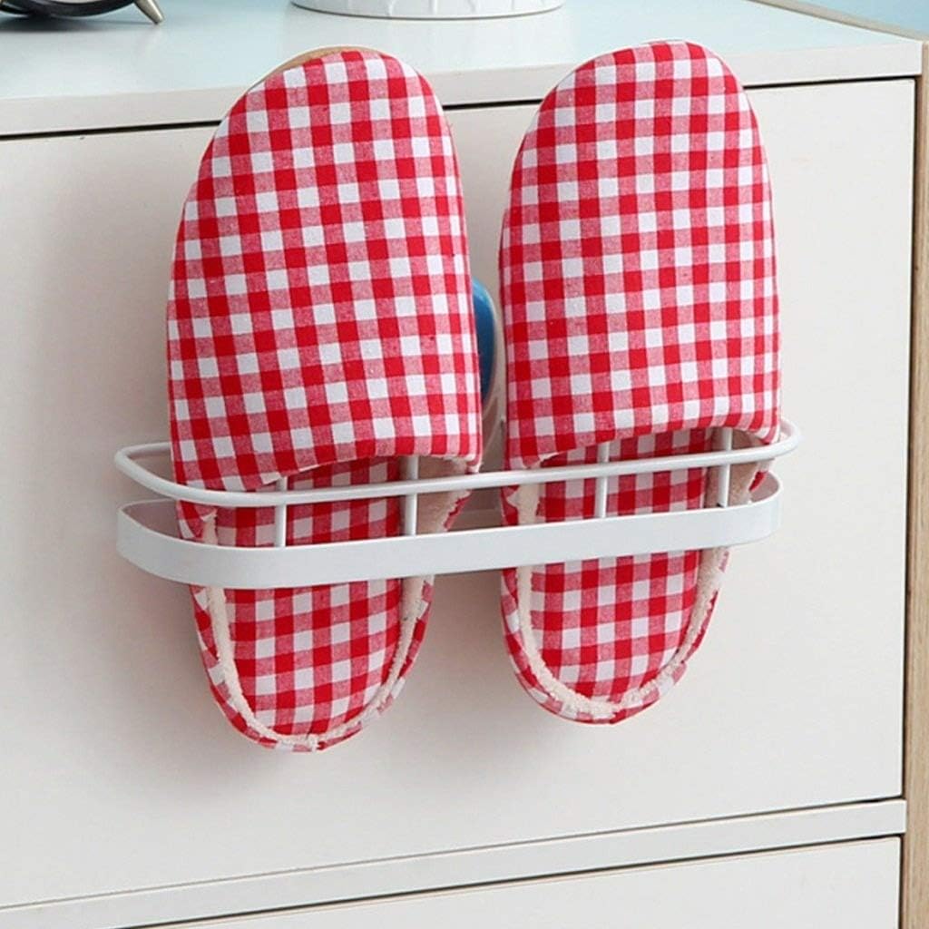 Easy Eco Life Wall Mount Shoe Rack Slipper Shelf Storage Organizer Bathroom Shower Room No Drilling No Tool,Damage Free Installation