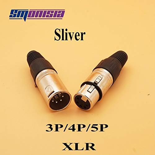 Davitu Electrical Equipments Supplies - Smonisia 100Pcs/lot 3/4/5 Pin XLR Audio Cable Connector Microphone Panel Mount Socket XLR Converter Adapter Sliver - (Connector Type: Male, Pins: 3P)