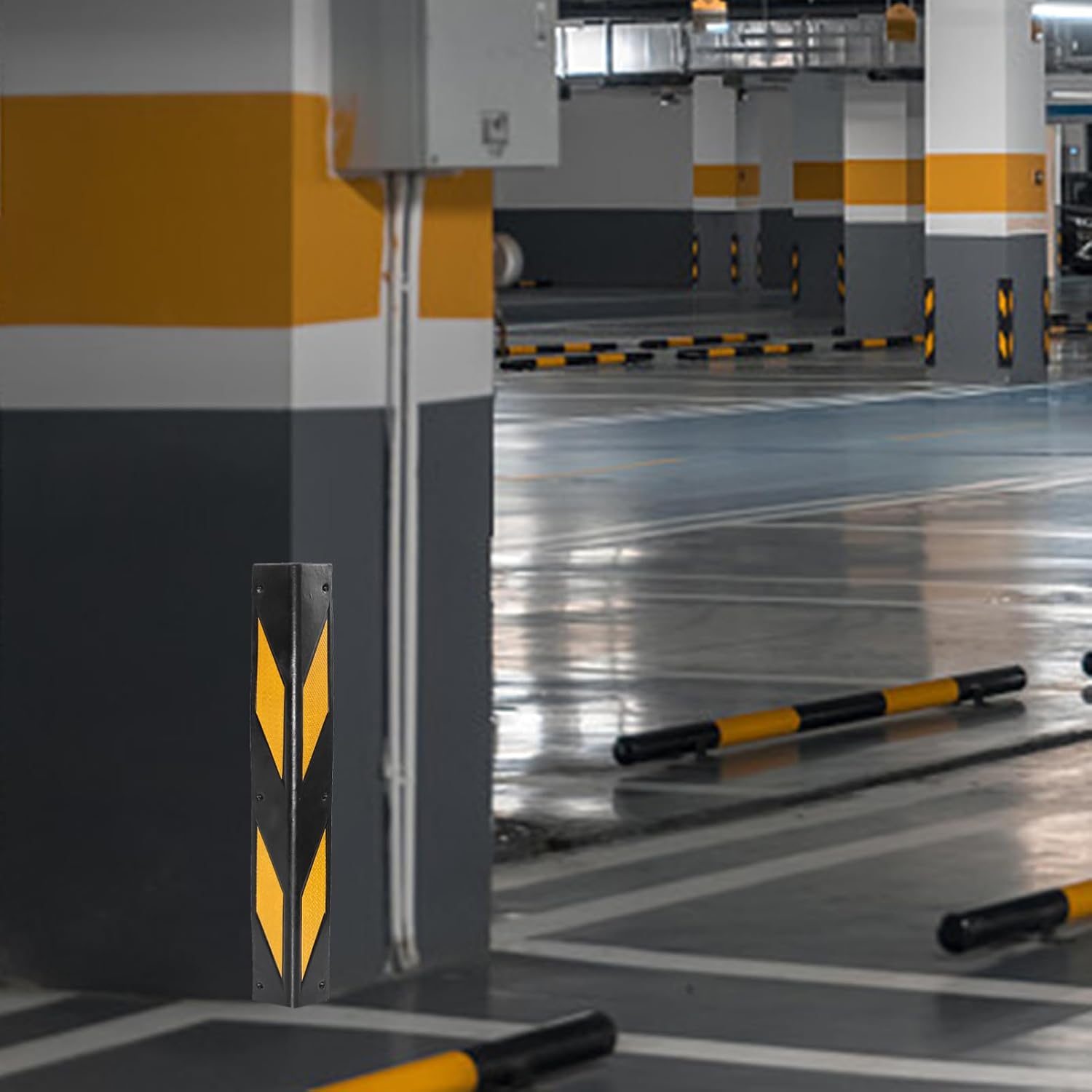 2pcs Edge Protector Strip Rubber Corner Guards for Parking Garages Reflective Wall Guards for Garage Walls