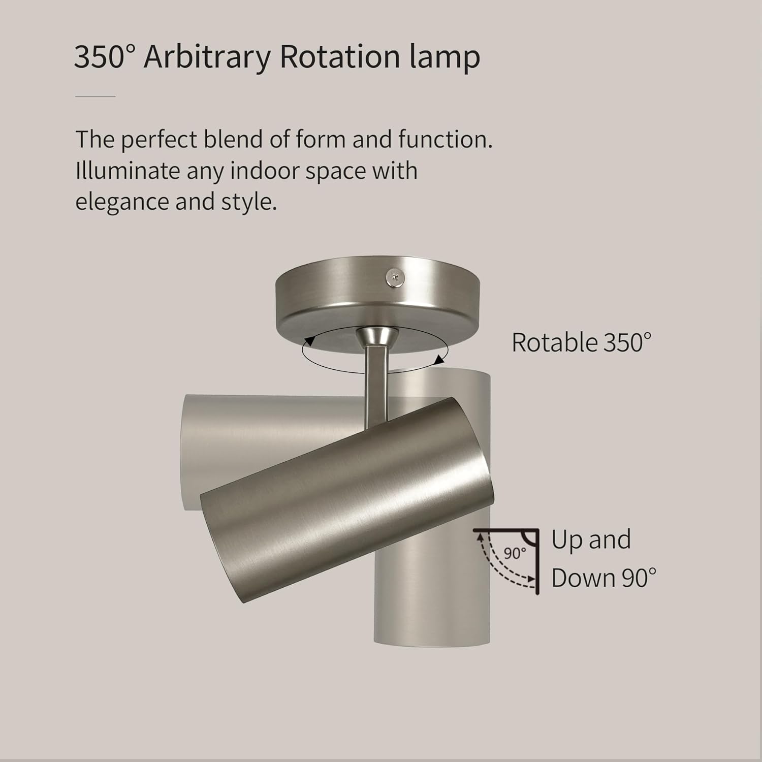 Spotlight Dimmable Ceiling Spot Lights Indoor LED Art Light 12W Accent Lighting for Home Corridor Living Room Bedroom, 3000K CRI97+ Brushed Nickel Finish