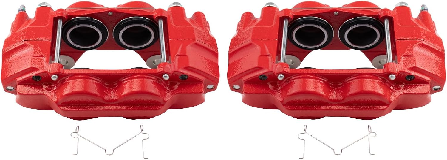 TRQ Performance Front Driver and Passenger Side Brake Caliper Set Caliper Brackets Hardware Compatible with 10-13 Lexus GX460 14-22 Lexus GX460 with 12mm Mounting Holes 10-14 Toyota 4Runner