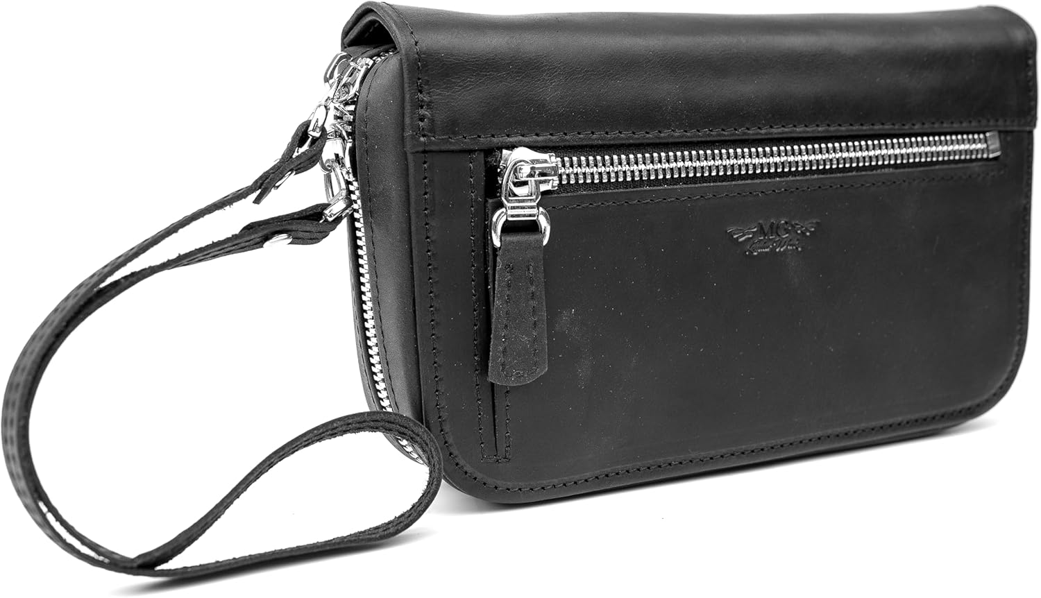 Leather Trumpet Mouthpiece Holder for 7 Mouthpieces by Mg Leather Work. Fits also Flugelhorn, Cornet & French Horn mouthpieces. Mouthpiece case, Mouthpiece bag, Mouthpiece Protection (Black)