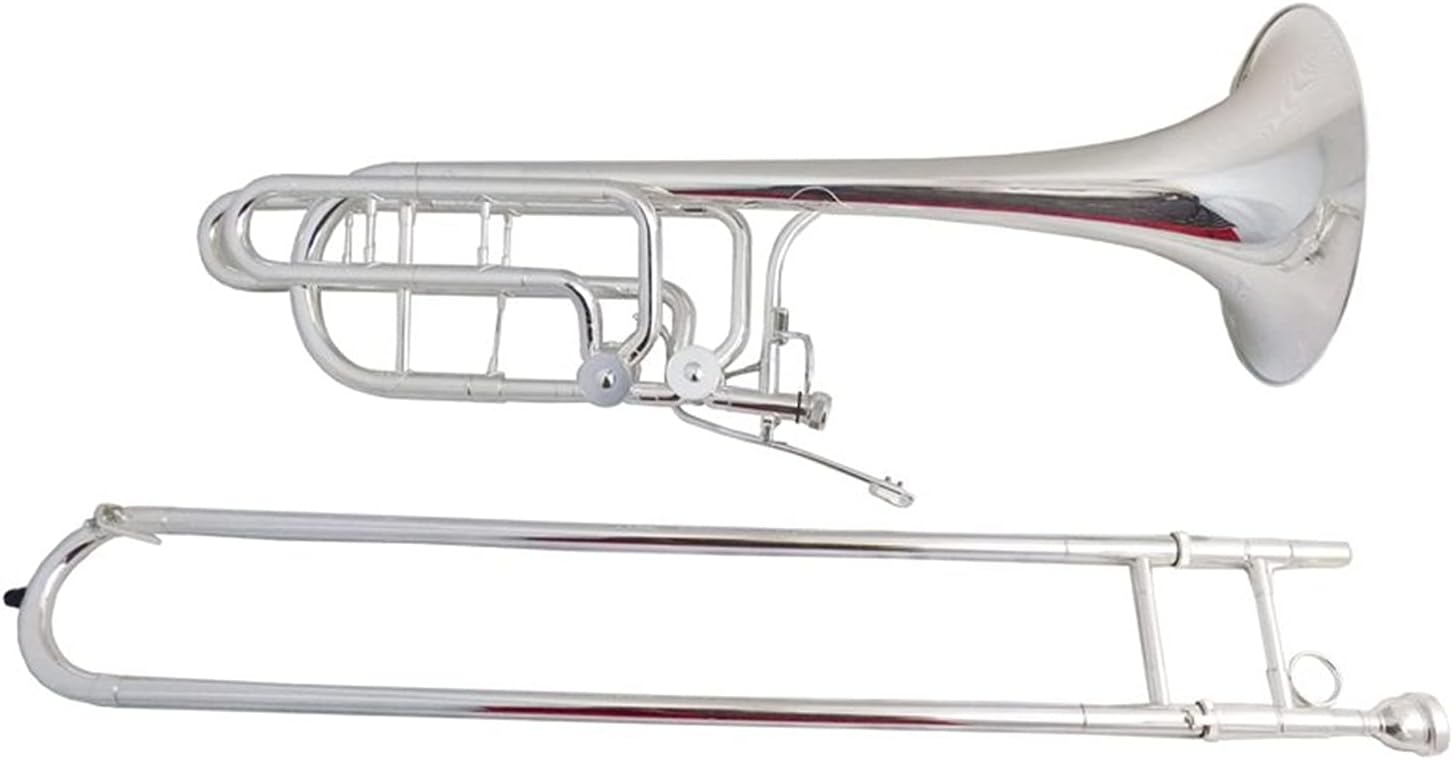 Student Trombone Bass Trombone Bb/F/EB/D with Case Mouthpiece Silver Plated Trombone Musical Instruments Slide Trombones Trombone Kit