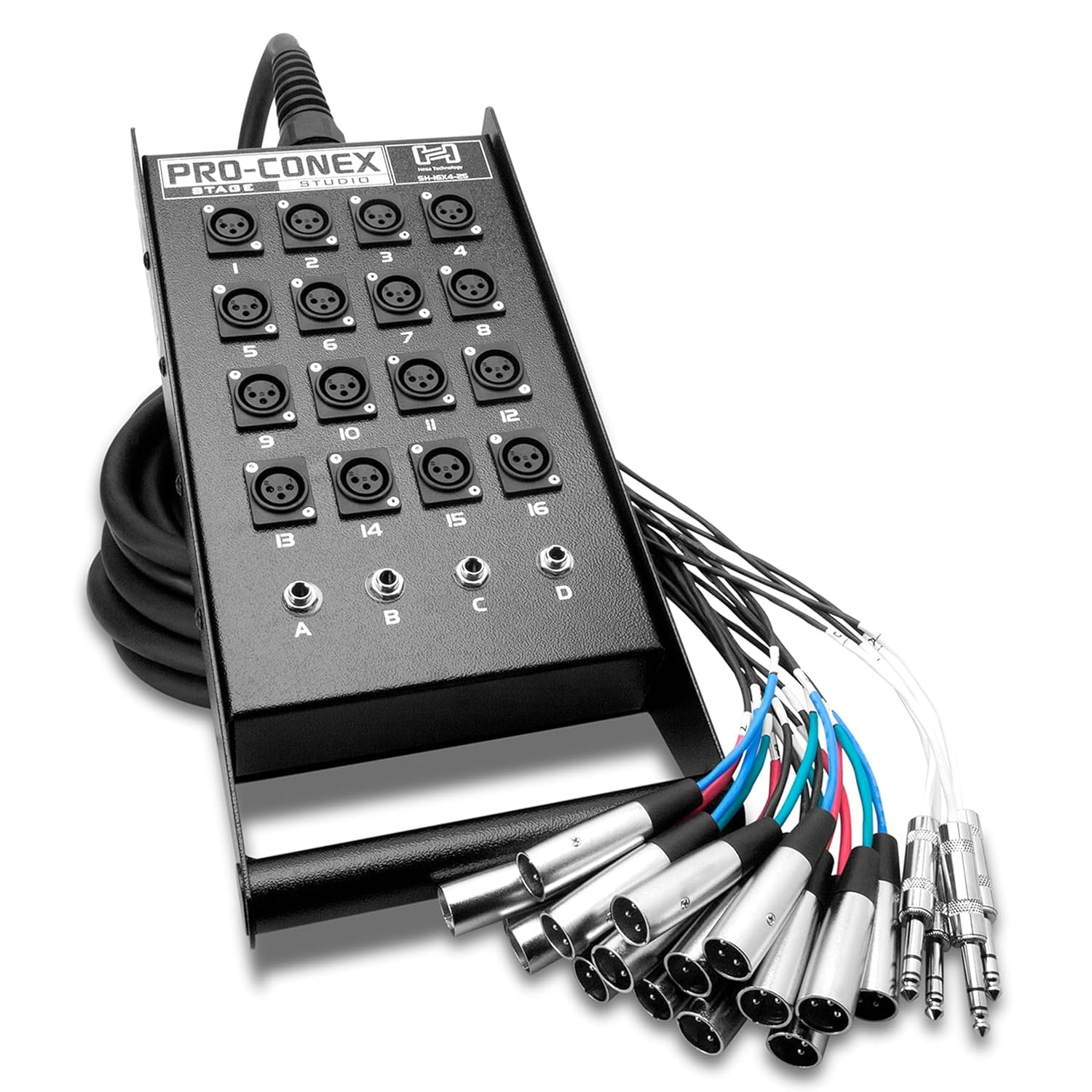 Hosa SH-16X4-25 Pro-Conex Stage Box Snake, Hosa 16 x XLR Sends and 4 x 1/4