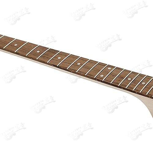 Folk Mute Portable Folding Acoustic Guitar Travel DIY Combination Set Beginner Practice Business Trip Maple Rosewood Guitar ​Neck Replacement (Color : White)