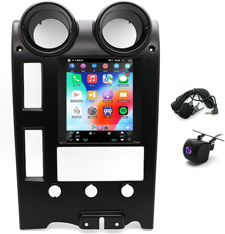 [4G+64G] Vertical Screen Car Stereo Radio for Hummer H2 2002-2007,9.7 inch Android 15 Car Multimedia Player with Wireless Carplay & Android Auto,WiFi,GPS Navigation,FM/RDS,HiFi,AHD Backup Camera