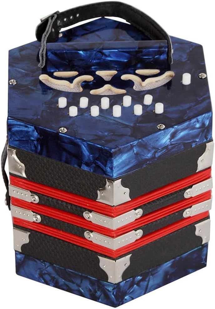 20-Button Concertina Accordion, Solid Wood Concertina With Carrying Bag And Adjustable Hand Strap, For Kids Adults Beginner Daily Practice Stage Performance