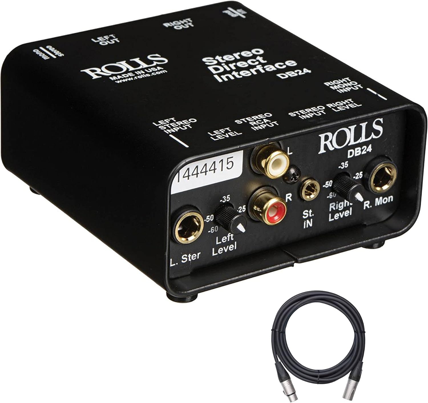 Rolls DB24 Passive Stereo Direct Interface with XLR Mic Cable