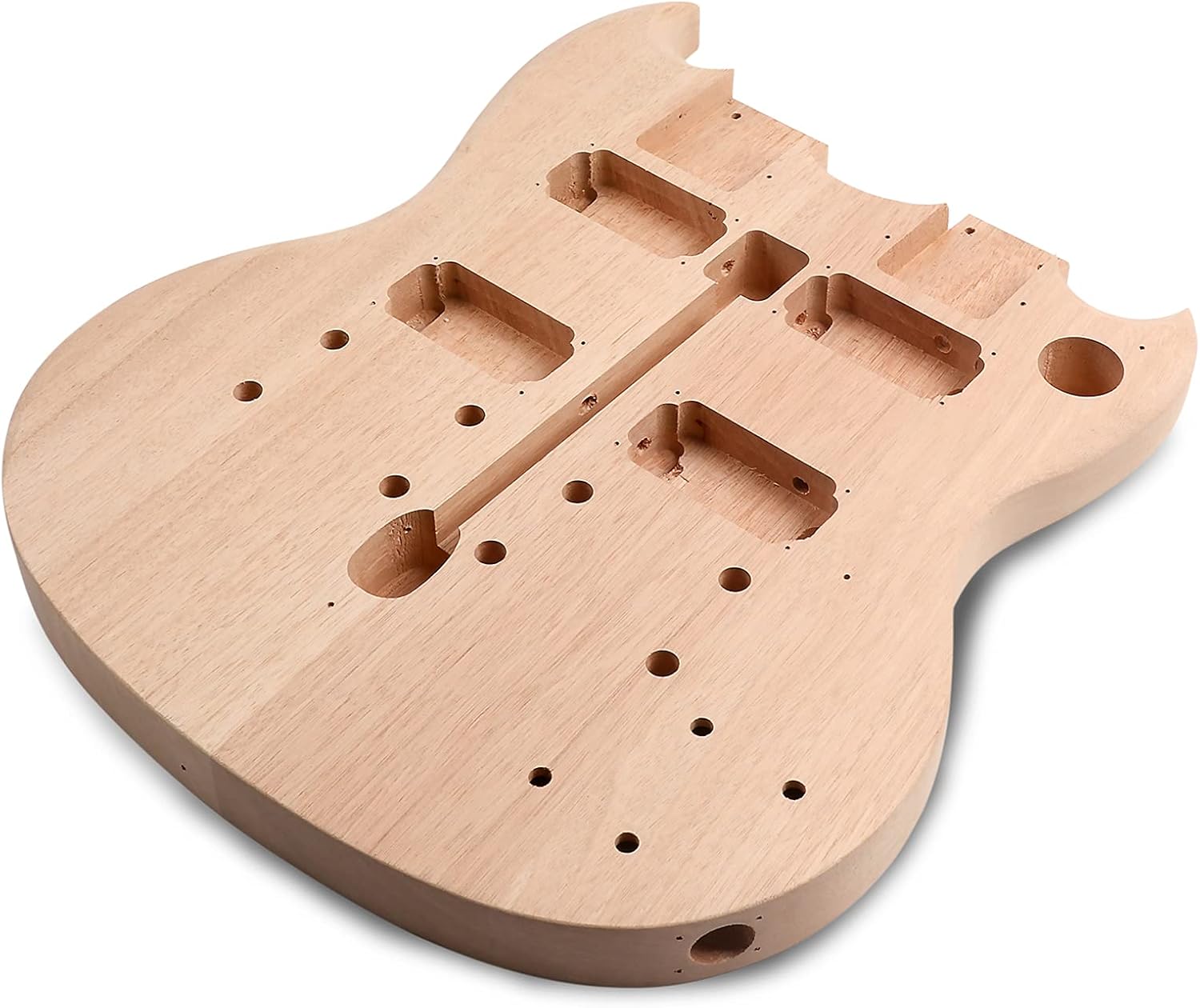 DIY Electric Guitar Kit Double Neck Guitar Kits Beginner Kits 12 String Right Handed with Mahogany Body Mahogany Neck Rosewood Fingerboard Chrome Hardware Build Your Own Guitar.