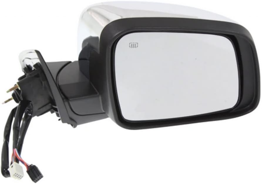 For Dodge Durango 2011-2018 Door Mirror Passenger Side | Power | Heated | w/Memory | w/Signal | Chrome | Replacement For 334-5425R3ECH, 68237572AF | CH1321377