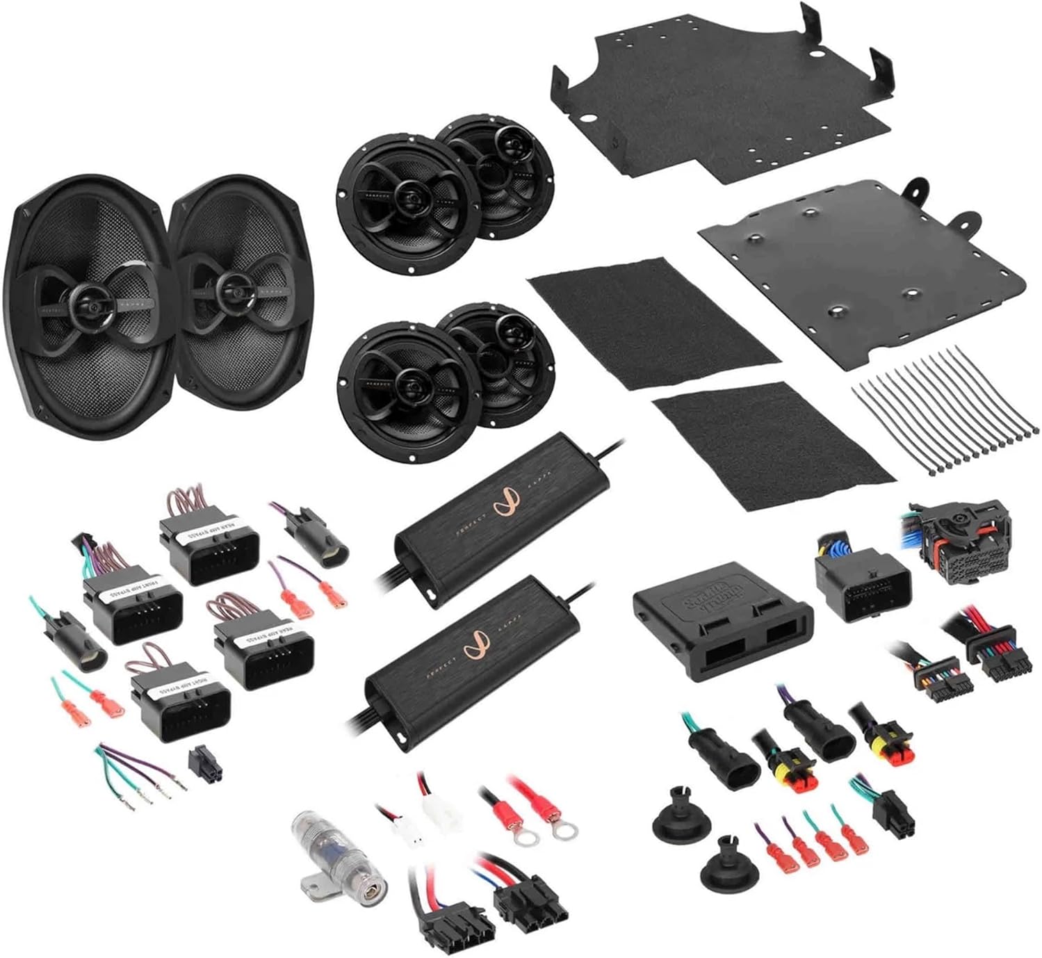 Infinity Perfect 6SPKSYS 6-Speaker Plug-n-Play kit Compatible with 2014 up Harley StreetGlide/Road Glide (2 Pair 6.5