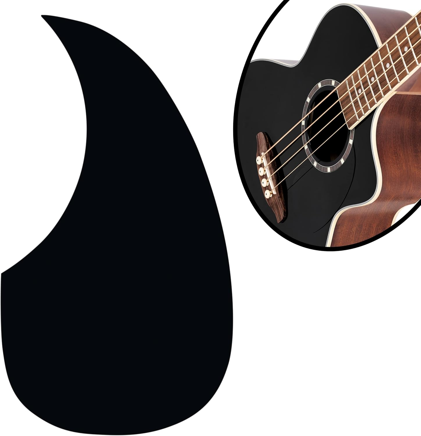 Ortega Guitars Deep Series 4 String Acoustic Bass Guitar, Right-handed, Black, (D8CE-4)